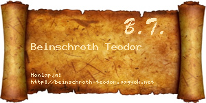 Beinschroth Teodor névjegykártya
